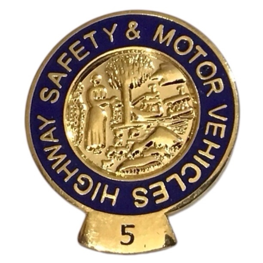 Tac Pin Highway Safety & Motor Vehicles 5 Gold Tone Blue Lapel Hat Bag Jewelry